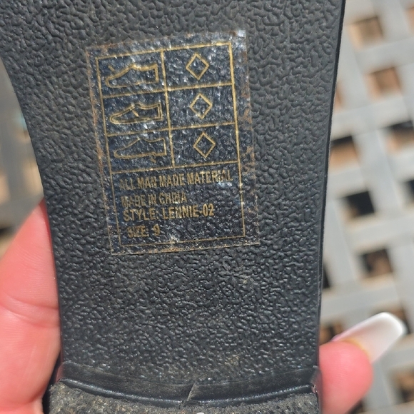 Yoki Black Slide Sandals with Silver Chain - Picture 5 of 5